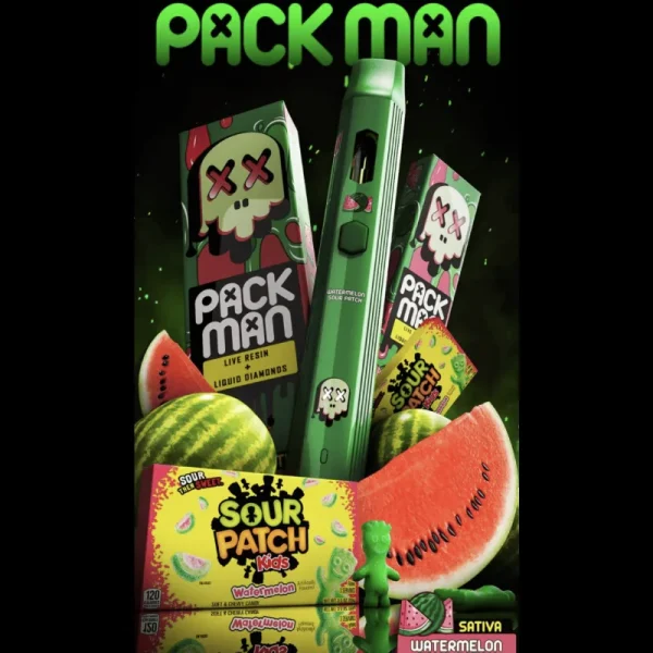 PackMan Watermelon Sour Patch – 2G Live Resin + Liquid Diamonds