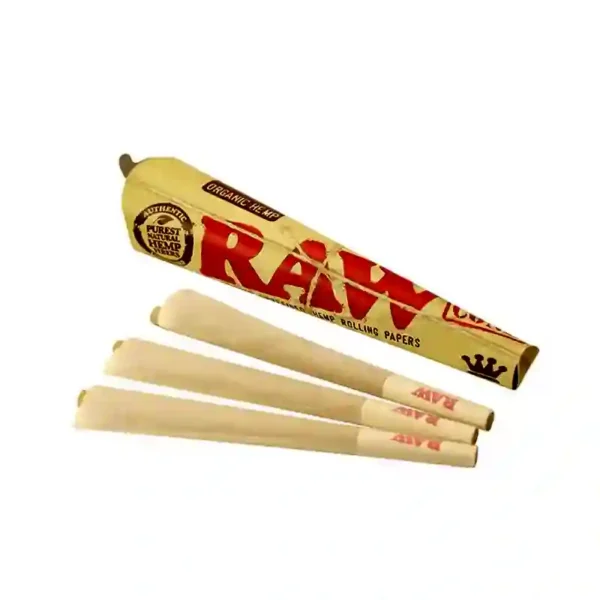 RAW Cones Classic King Size Natural Pre Rolled Rolling Paper with Tips | 3 Cones per Pack