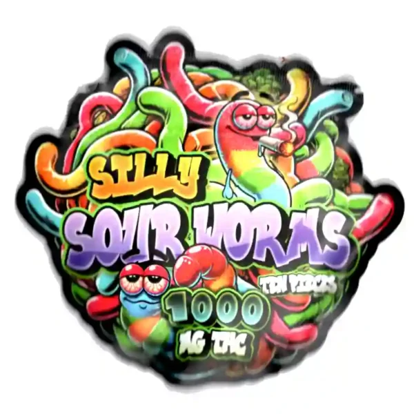 1000mg THC Infused Silly Sour Worms
