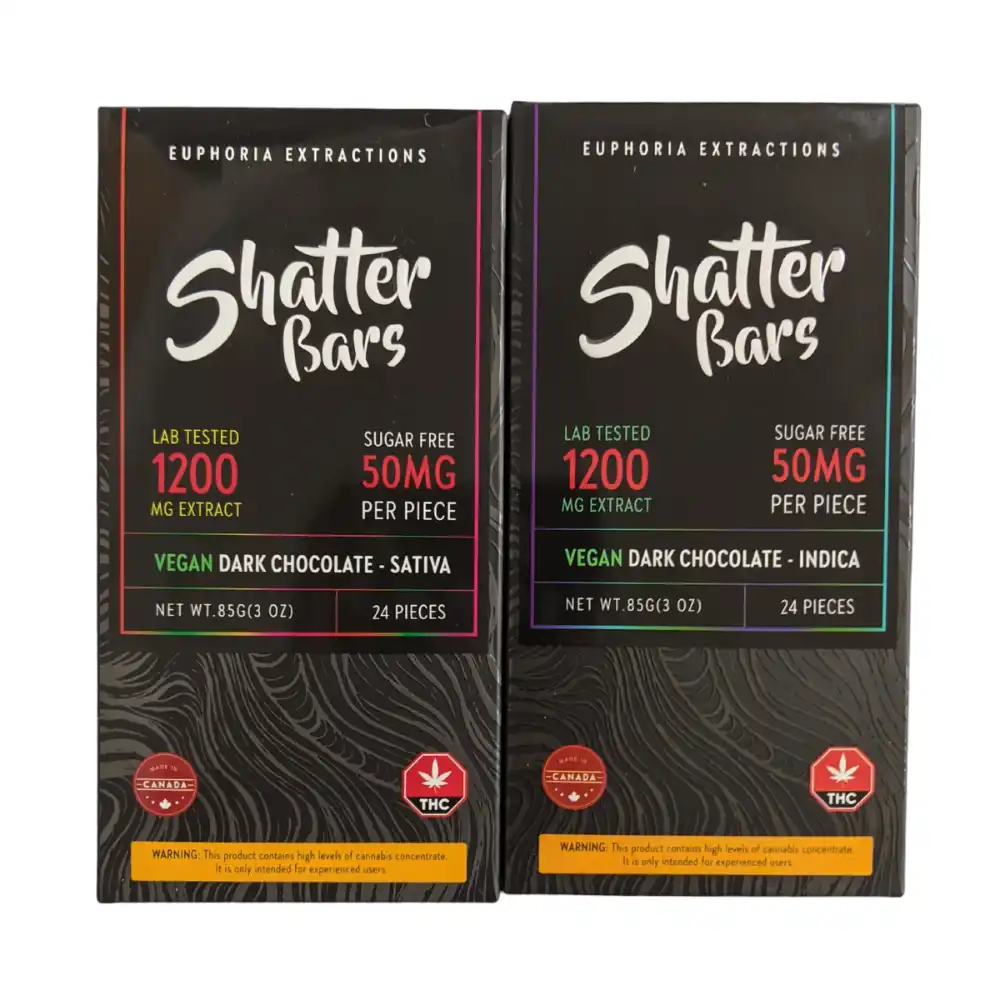 1200mg Shatter Bar Vegan Dark Chocolate - Euphoria